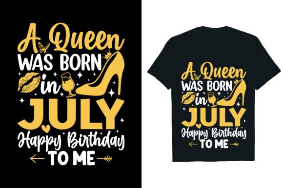A Queen Was Born in July Happy Birthday Graphics