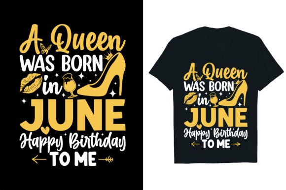 A Queen Was Born in June Happy Birthday Graphics