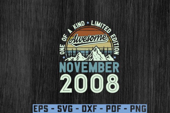 Awesome Since November 2008 Birthday SVG Graphics