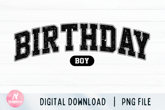 Birthday Boy Retro Varsity PNG Graphics