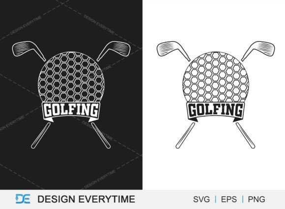 Golfing Typography SVG Design Graphics