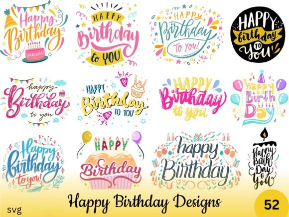 Happy Birthday Svg, Graphics & T-Shirt Designs