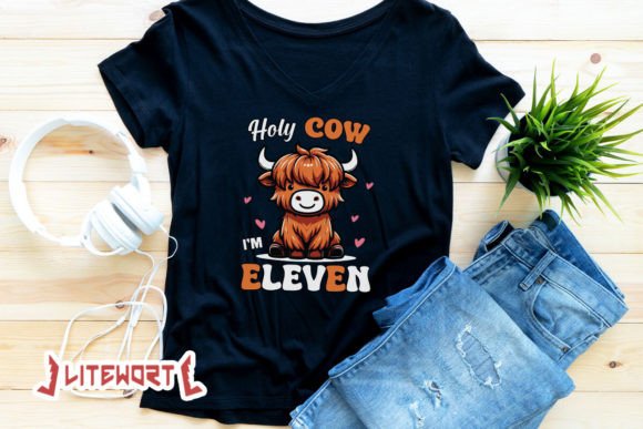 Highland Cow 11th Birthday SVG