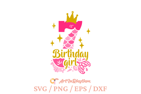 My 7th Birthday, Birthday Mermaid Svg Graphics