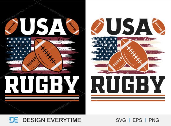 USA Rugby Typography SVG Design for Graphics and T-Shirt Designs