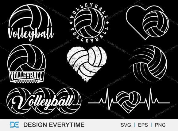 Volleyball Typography SVG Bundle for Graphics and T-Shirt Designs
